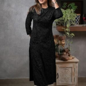 Cotton Printed Black Kurti For Women