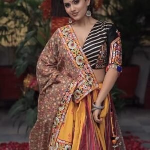 Daandiyarash Printed Muslin Cotton Lehenga Choli