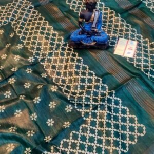 Dark And Shining Rama Screen Printed Original Tussar Ghicha Silk Saree