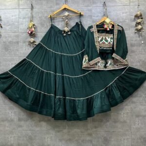Dark Green Naratri Special Lehenga Choli