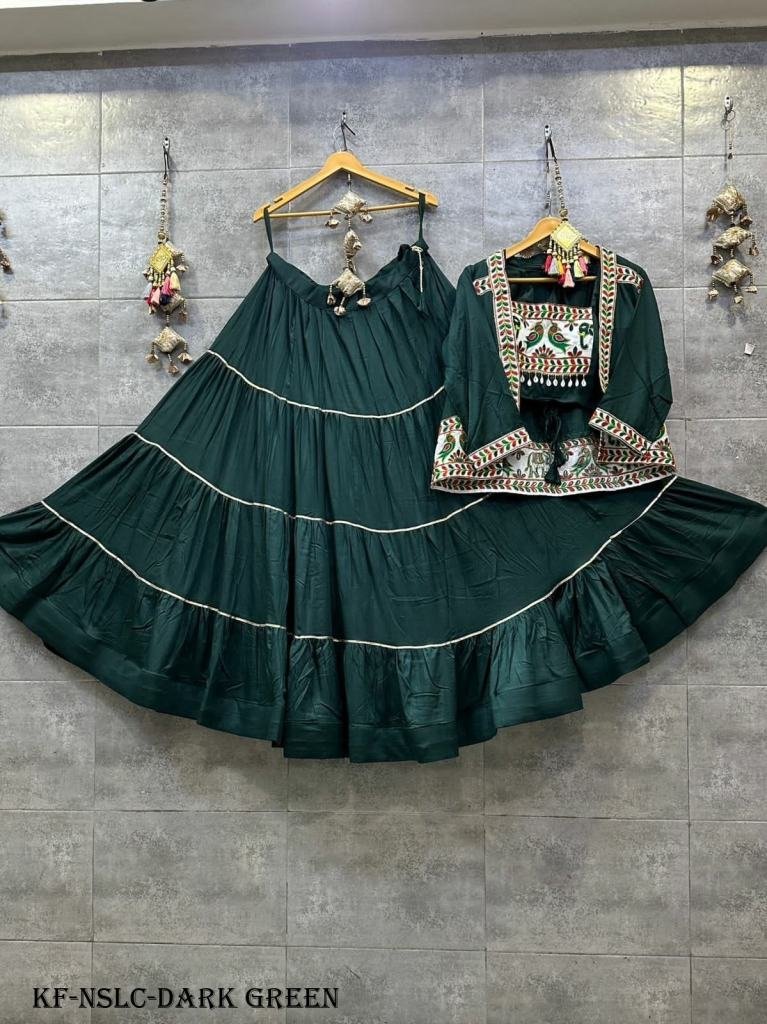 dark green naratri special leh 1717417875 Dark Green Naratri Special Lehenga Choli