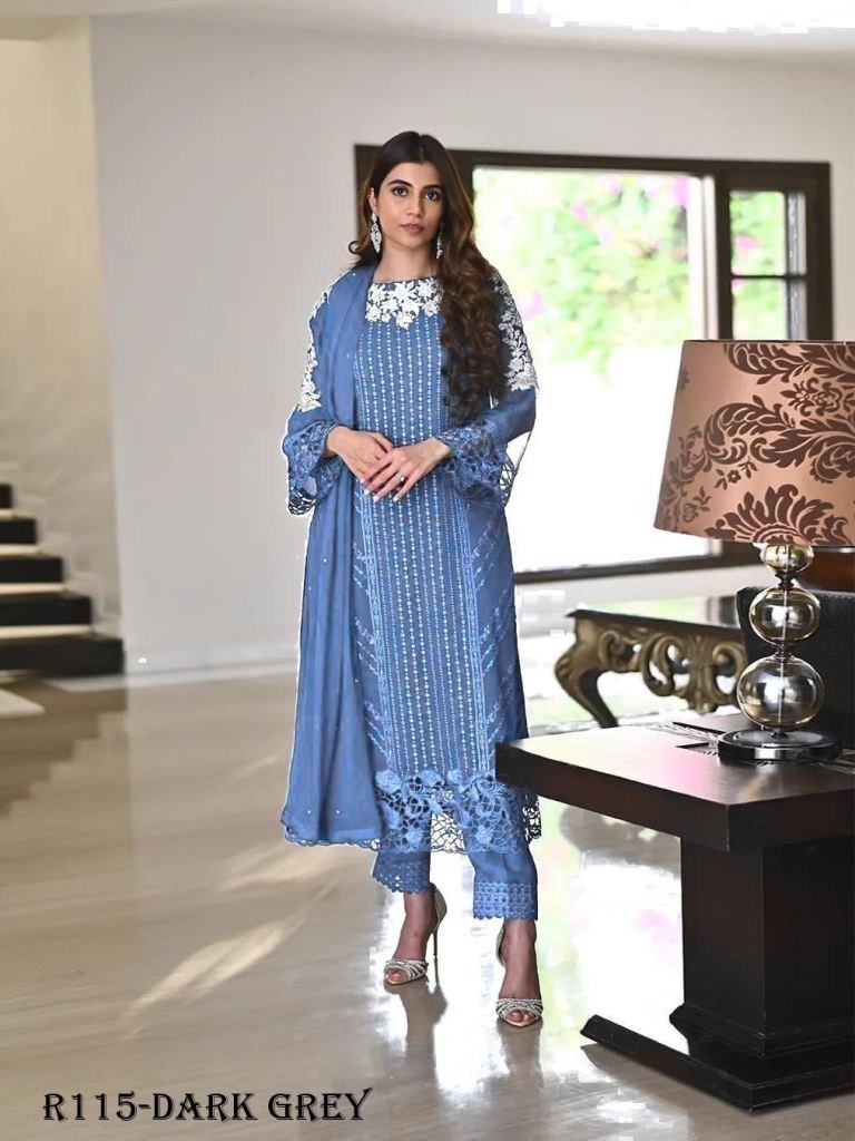 dark grey trending sequence re 1720266496 Dark Grey Trending Sequence Readymade Designer Suits With Pent And Georgette Dupatta
