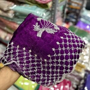 Dark Purple Designer Dana Hand Work Jimmy Choo Saree