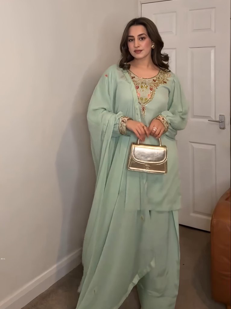 delightful mint green georgett 1748688182 Delightful Mint Green Georgette Farsi Salwar Suit With Sequence Work