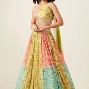 Designer Basanti Dola Silk Multi Color Lehenga Choli 1001