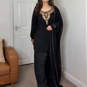 Designer Black Farsi Salwar Suit With Embroidery Work