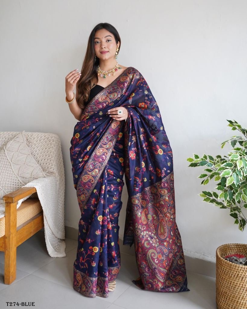 designer blue cotton thread we 1721898843 Designer Blue Cotton Thread Weaving Saree