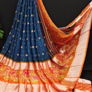 Designer Blue Moss Georgette Saree