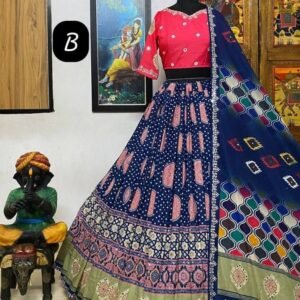 Designer Blue Printed Muslin Cotton Lehenga Choli