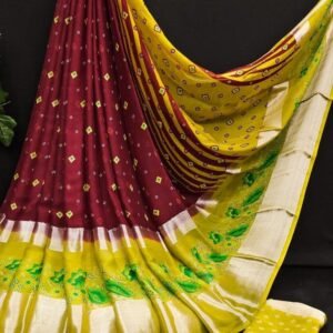 Designer brown moss Georgette saree