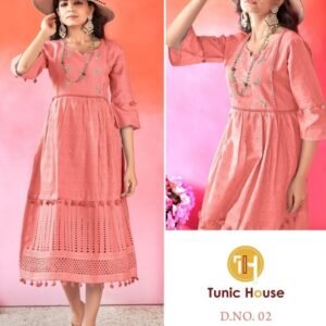 Designer Cotton SUMMER STAR Schiffli Work Gown