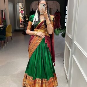 Designer Green Narayan Pet Cotton Lehenga Choli