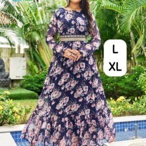 Designer Heavy Georgette Print Long Flair Gown