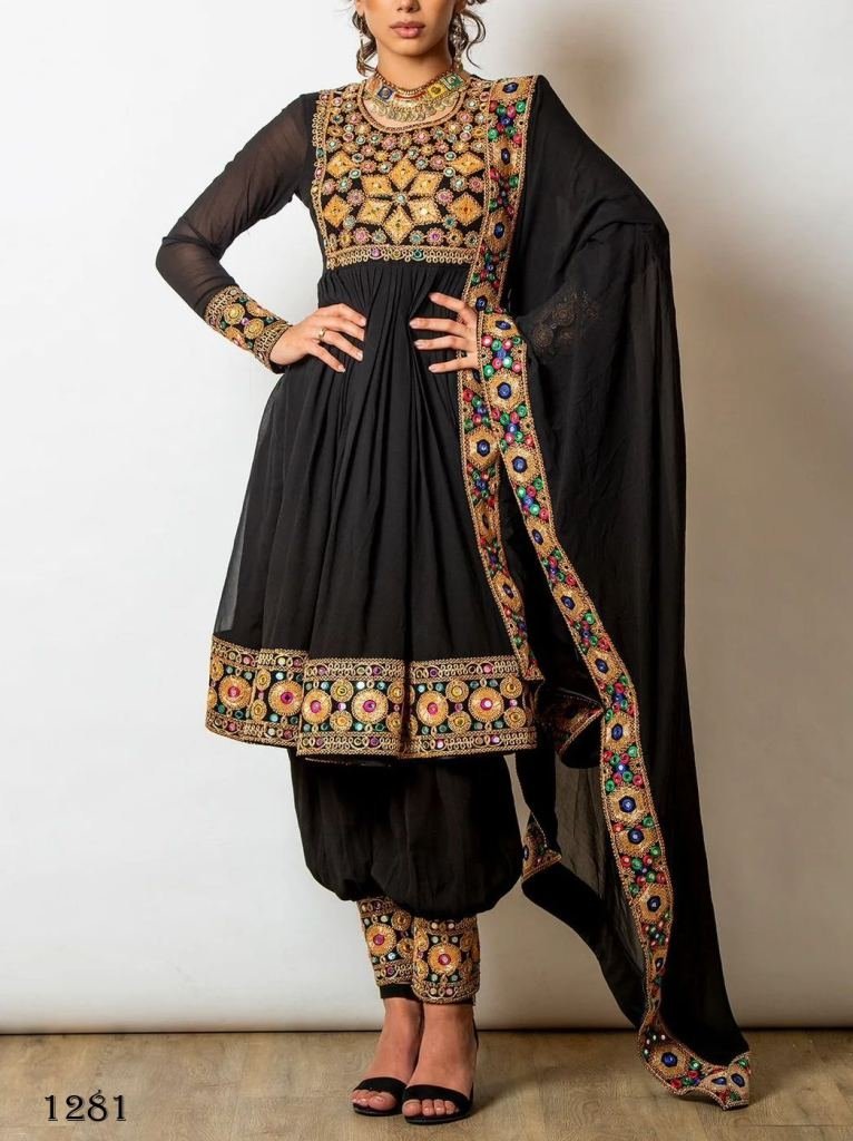 designer heavy work georgette 1717839628 Designer Heavy Work Georgette Suits With Dhoti Style Pant