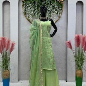 Designer Jimmy Chu Thread and Sequence Work Pista Palazzo Suit