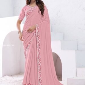 Designer Light Pink silk Saree By Mahotsav