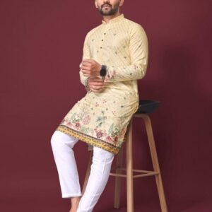 Designer Light Yellow Kurta Payjama