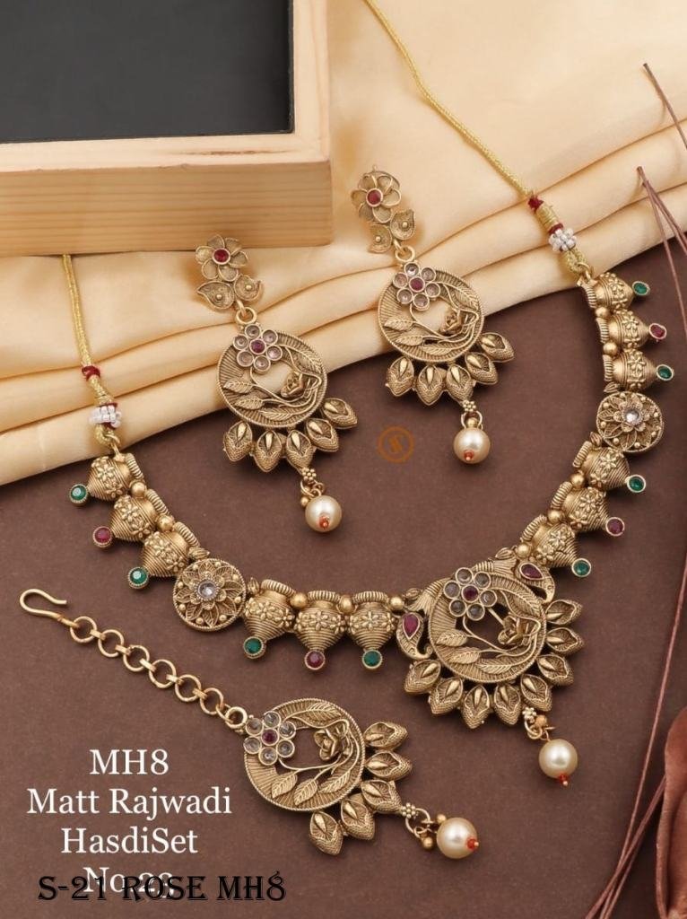 designer matt rajwadi flower w 1720612642 Designer Matt Rajwadi Flower With Rose Golden Hasdi Set
