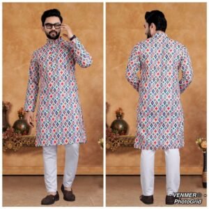Designer Mix Color Long Kurta Pyjamas