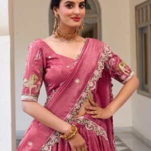 Designer Pink Crush Embroidered Lehenga Choli