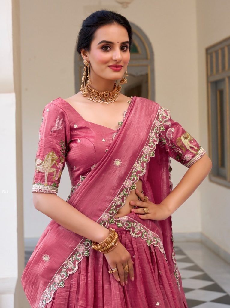 designer pink crush embroidere 1747737257 Designer Pink Crush Embroidered Lehenga Choli