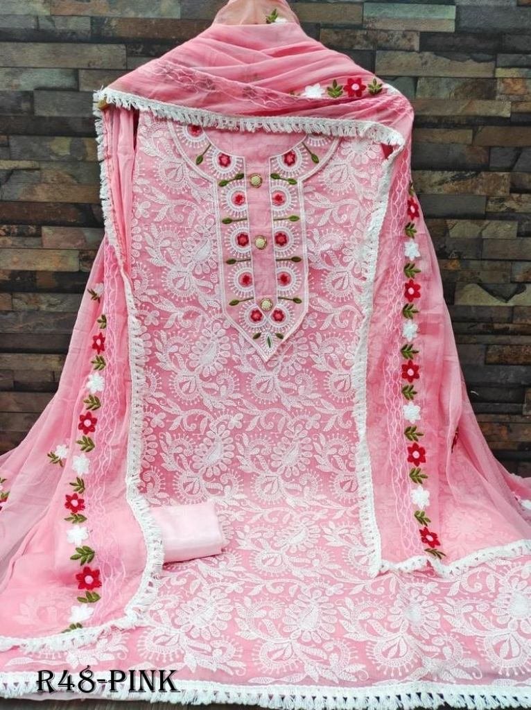 designer pink model embroidery 1718098869 Designer Pink Model Embroidery Dress Material