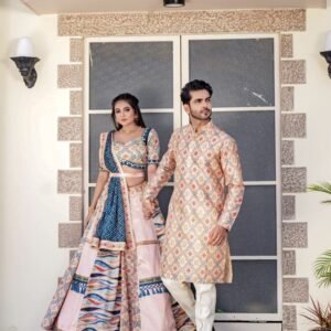 Designer Printed Mens Kurta With Pajama