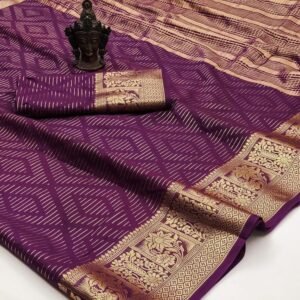 Designer Purple Rich Pallu Pure Crape Georgette Saree