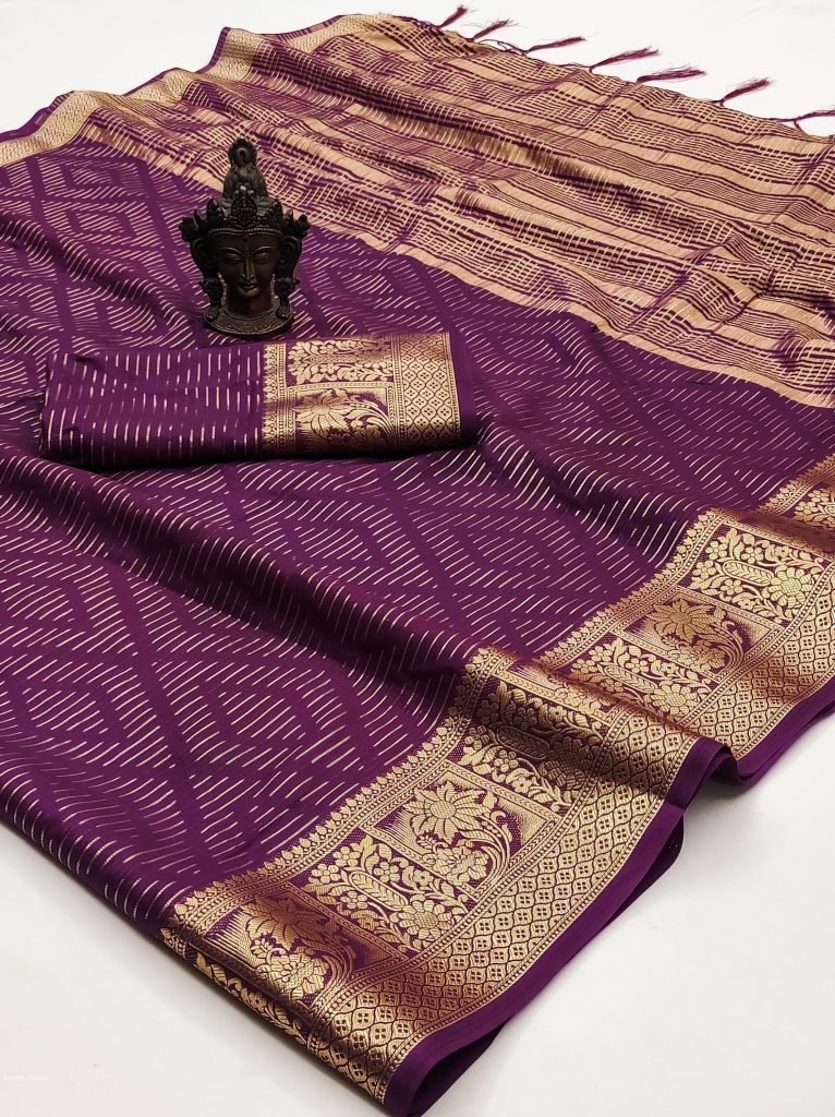 designer purple rich pallu pur 1713346214 Designer Purple Rich Pallu Pure Crape Georgette Saree