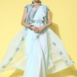 Designer Ready To Wear Sequence Work Ruffle Saree