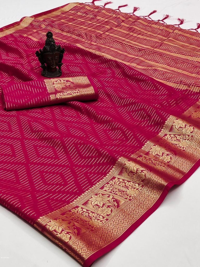 designer red rich pallu pure c 1713346107 Designer Red Rich Pallu Pure Crape Georgette Saree