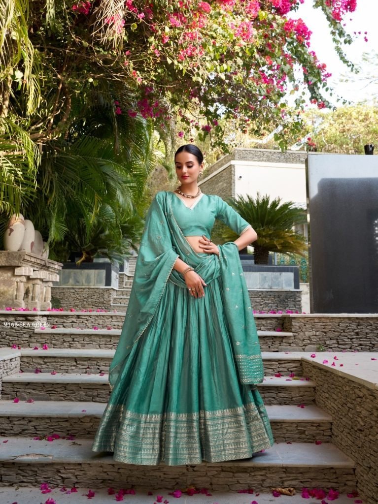 designer sea green ethnic lehe 1766568996 Designer Sea Green Ethnic Lehenga Choli Set with Traditional Zari Work