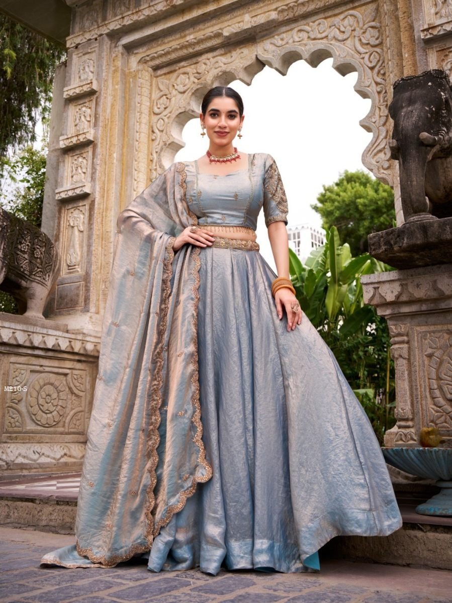 designer sky blue lehenga chol 1771654561 Designer Sky Blue Lehenga Choli With Unstitch Blouse