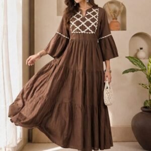 Designer Summer Special Brown One Piece Dress