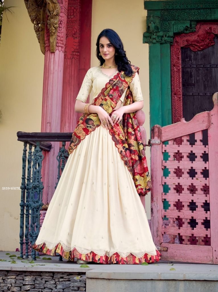 designer vichitra silk lehenga 1761892769 Designer Vichitra Silk Lehenga for Women with Foil Work Dupatta