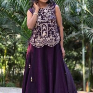 Designer Vichitra Silk Lehenga Choli with Embroidery Work