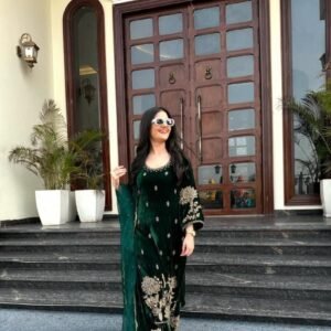 Designer Wear Heavy Viscose Velvet Suit