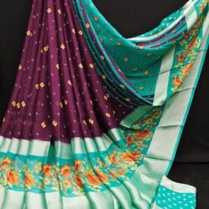 Designer Wine Moss Georgette Saree