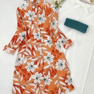 Digital Print Rayon Orange Kurtis Plazzo Set