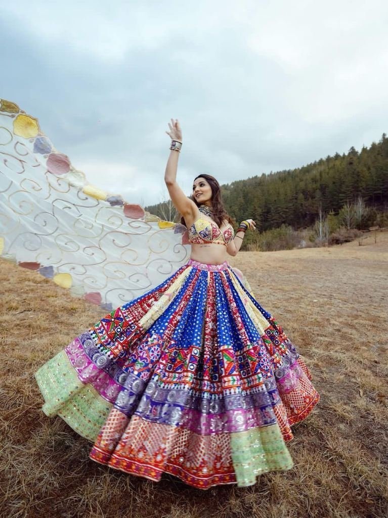 digital printed heavy muslin c 1727339779 Digital Printed Heavy Muslin Cotton Lehenga Choli