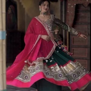 Digital Printed Soft Butter Silk Navaratri Lehenga Choli With Real Mirror Work