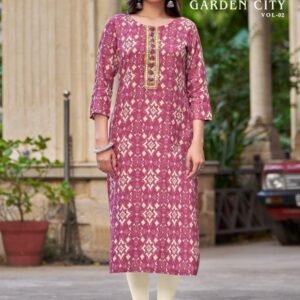 Diya Trends Garden City Vol 8 blush pink Color Printed Straight Kurti