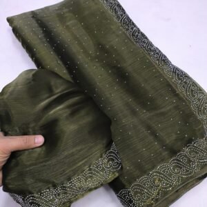 Elegance Jimmy Choo Siroski Diamond Saree