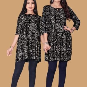 Elegant Black Mother Daughter Combo