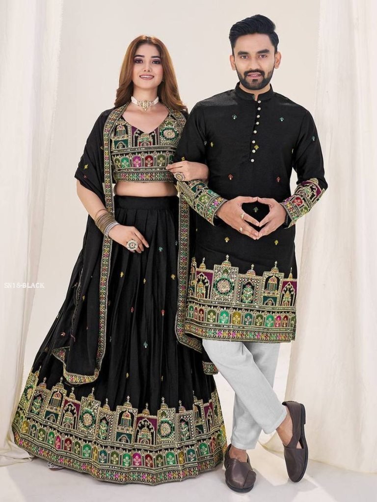 elegant couple combo lehenga k 1750768662 Elegant Couple Combo Lehenga Kurta Set
