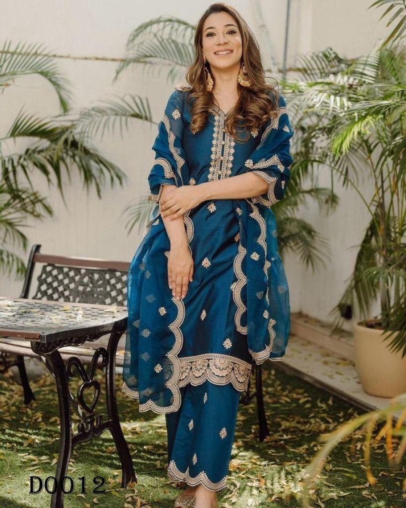 elegant designer readymade kur 1719306901 Elegant Designer Readymade Kurti Palazzo Set with Dupatta