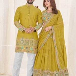 Elegant Party Wear Lehenga Choli and Mens Kurta Set