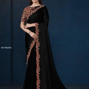Elegent Black Saree With Beautiful thread work