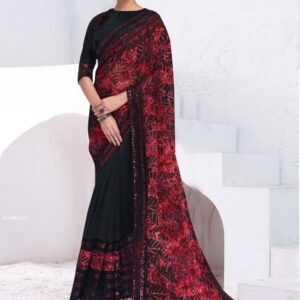 Elegent Brasso Saree With Stone Hand Work