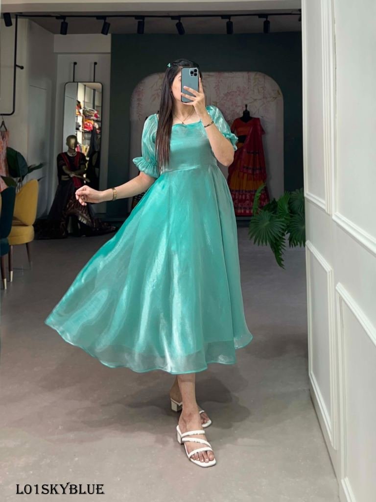 elevate your look with burberr 1719407451 Elevate Your Look With Burberry Plain Frock Style Sky Blue Kurti